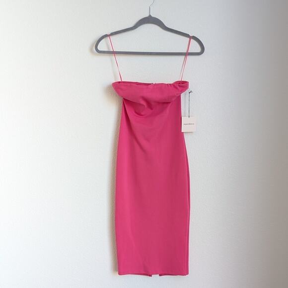 NWT Superdown Lilian Strapless Hot Pink Midi Bodycon Dress, size XS - Picture 2 of 9